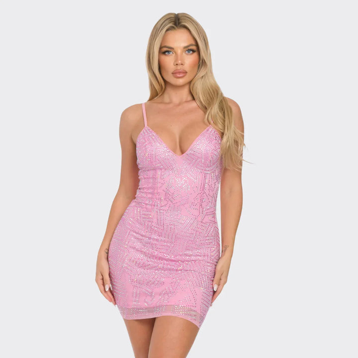 rhinestone club dress Rhinestone bodycon club dress