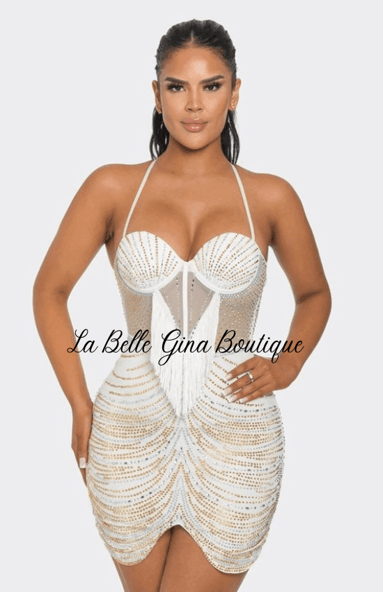 Adriana Rhinestone Mesh Bodycon Dress | Sparkling Elegance La Belle Gina Boutique Adriana Rhinestone Mesh Bodycon Dress | Sparkling Elegance La Belle Gina Boutique