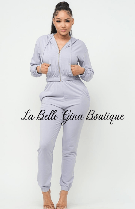 Djoune French Terry Hoodie And Joggers Set - La Belle Gina Boutique