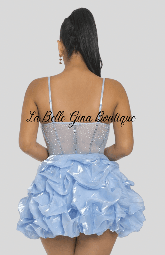 Kalisha Rhinestone Mesh Ruffle Mini Dress La Belle Gina Boutique Kalisha Rhinestone Mesh Ruffle Mini Dress La Belle Gina Boutique