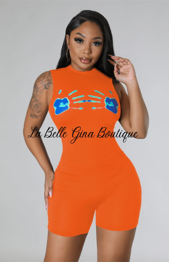 Melanie Round Neck sleeveless Romper - La Belle Gina Boutique