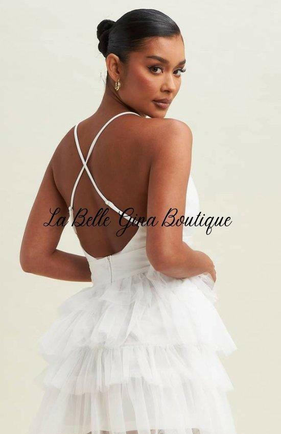 Alice Mesh Tiered Tutu Dress - Elegant Party Birthday Holiday Date Dinner and Flirtatious Fashion Mini Dress-White White / Small Alice Mesh Tiered Tutu Dress - Elegant Party Birthday Holiday Date Dinner and Flirtatious Fashion Mini Dress-White White / Small