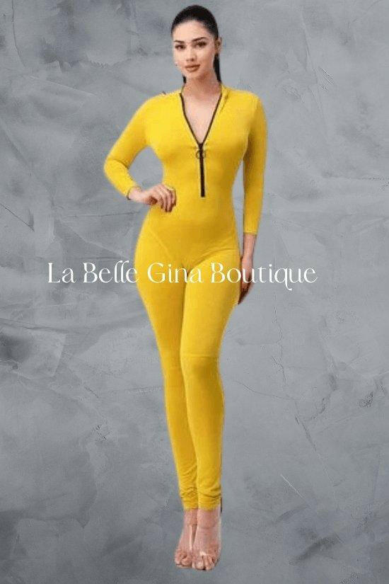 Ave exposed textured seams jumpsuit. - La Belle Gina Boutique