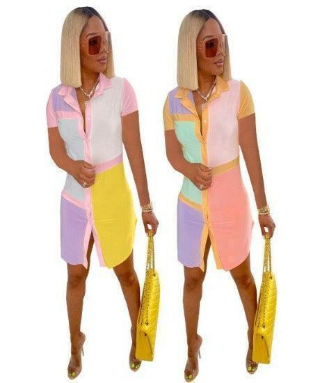 Ave Style Polo Collar Shirt Dress-FINAL Sale Ave Style Polo Collar Shirt Dress-FINAL Sale