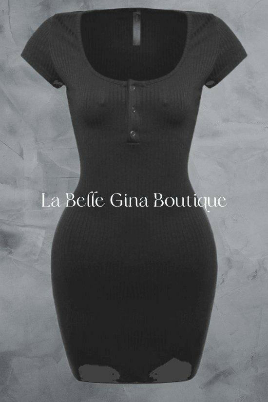 AVENA snap button mini dress. - La Belle Gina Boutique