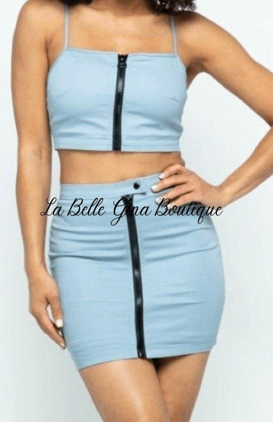 BAE crop top and skirt set. - La Belle Gina Boutique