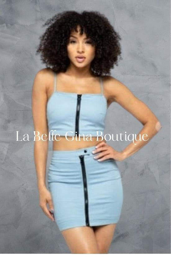 BAE crop top and skirt set. - La Belle Gina Boutique
