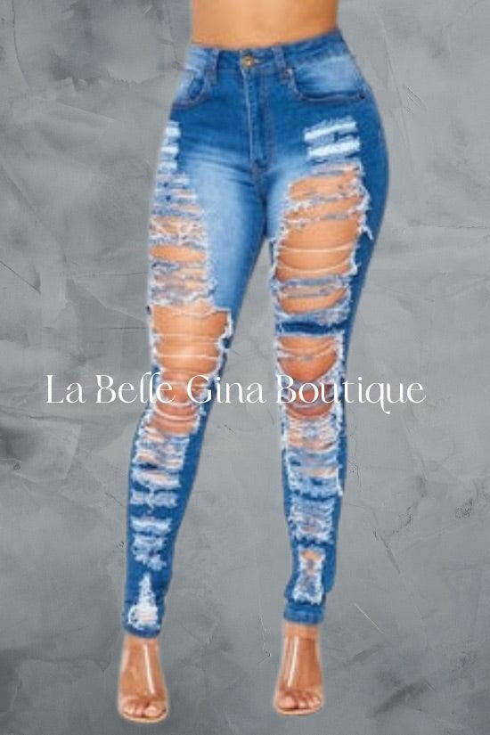 BOO distressed skinny Jeans. - La Belle Gina Boutique