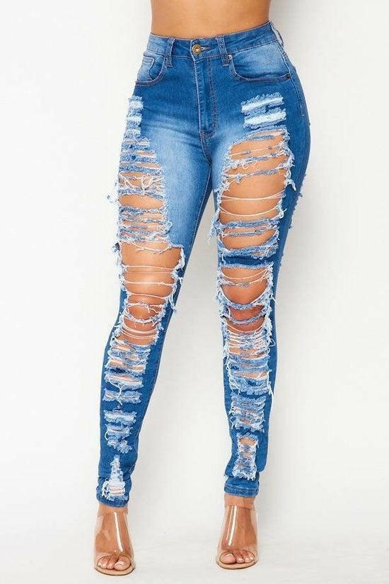 BOO distressed skinny Jeans. - La Belle Gina Boutique