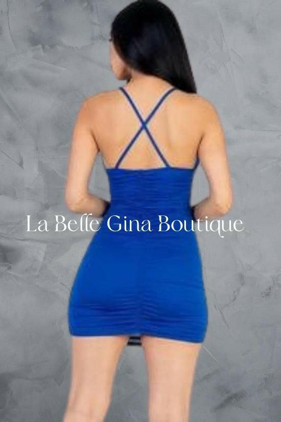 BOO front tie Bodycon mini dress - La Belle Gina Boutique