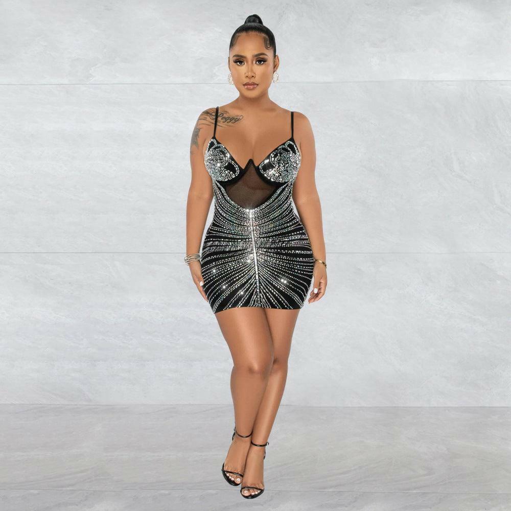 Camille Black Mesh Sheer Mini Dress-black-final Sale Camille Black Mesh Sheer Mini Dress-black-final Sale
