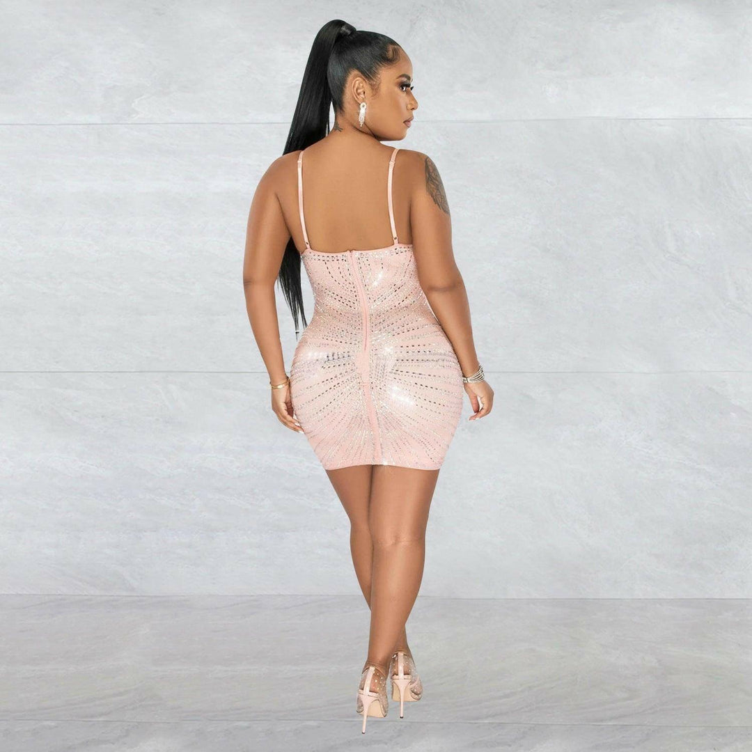 Camille light pink mesh sheer mini dress-light pink-FINAL SALE Camille light pink mesh sheer mini dress-light pink-FINAL SALE