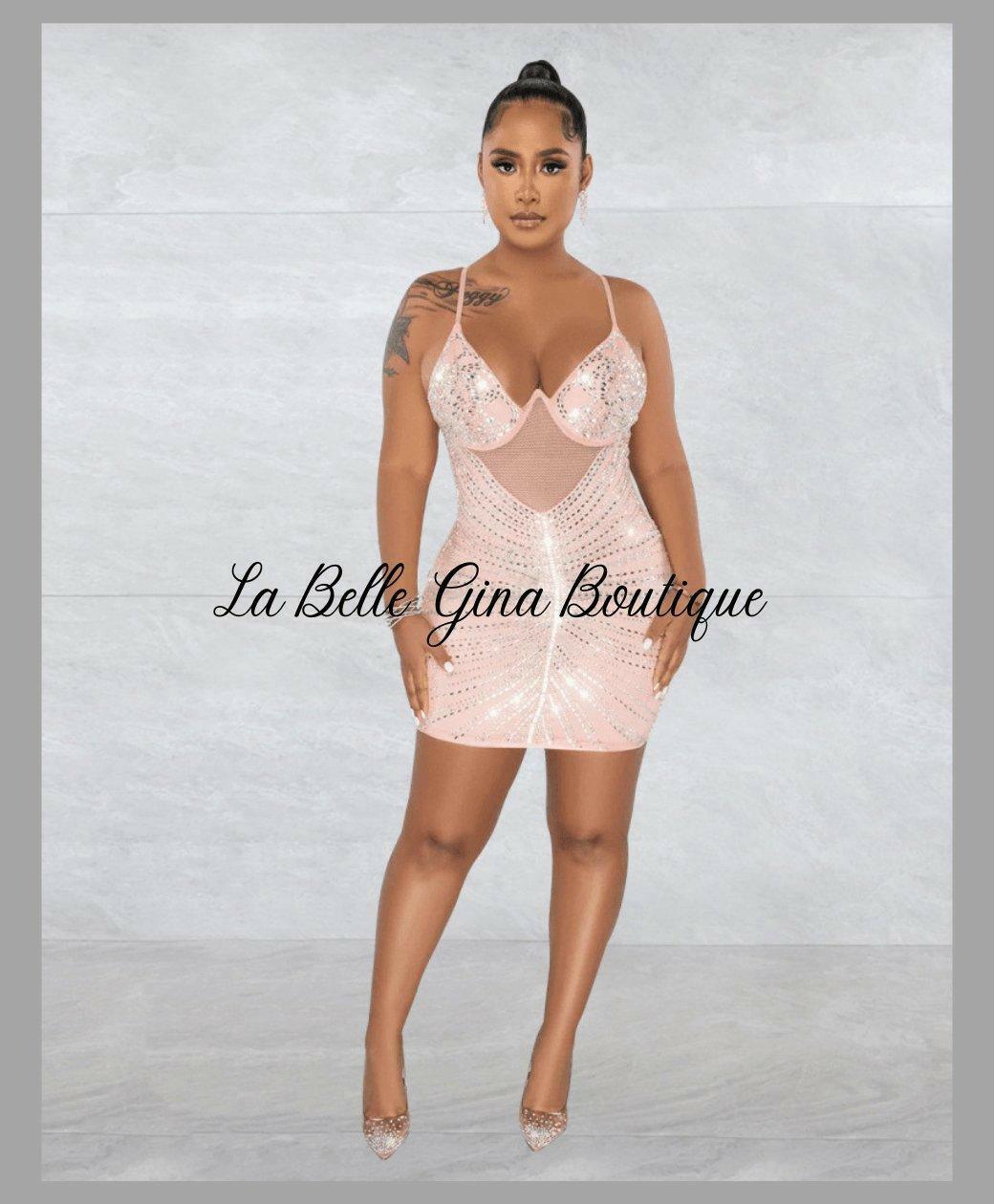 Camille light pink mesh sheer mini dress-light pink-FINAL SALE Camille light pink mesh sheer mini dress-light pink-FINAL SALE
