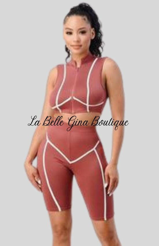 Claire two piece shorts set - La Belle Gina Boutique