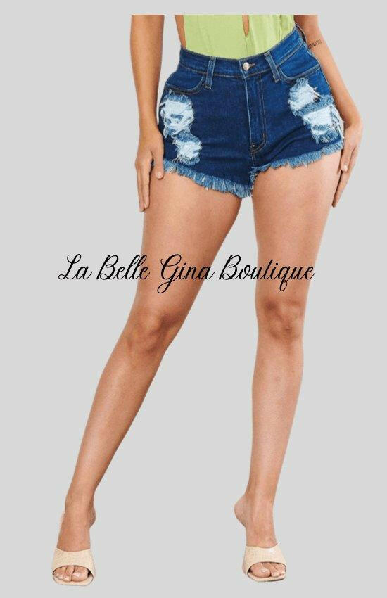 DANIEL dark stone short jeans - La Belle Gina Boutique