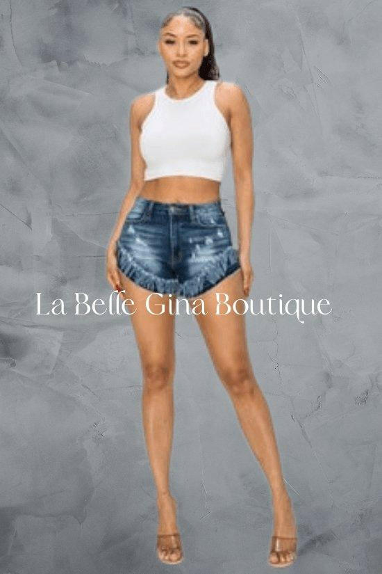 Daniel Junior Double Layer Short Jeans - La Belle Gina Boutique