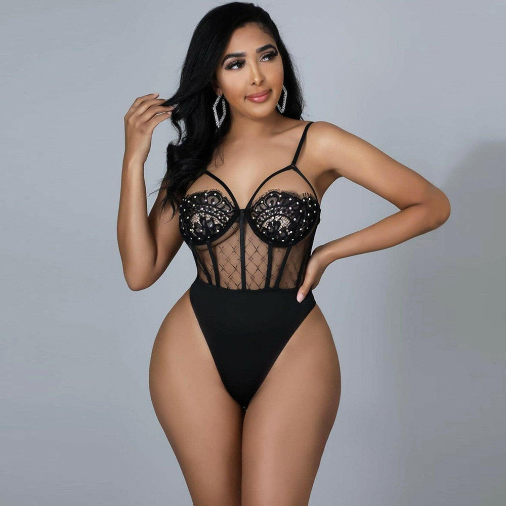 Djoune new sexy Fashion long sleeves Maxi dress-Black - La Belle Gina Boutique