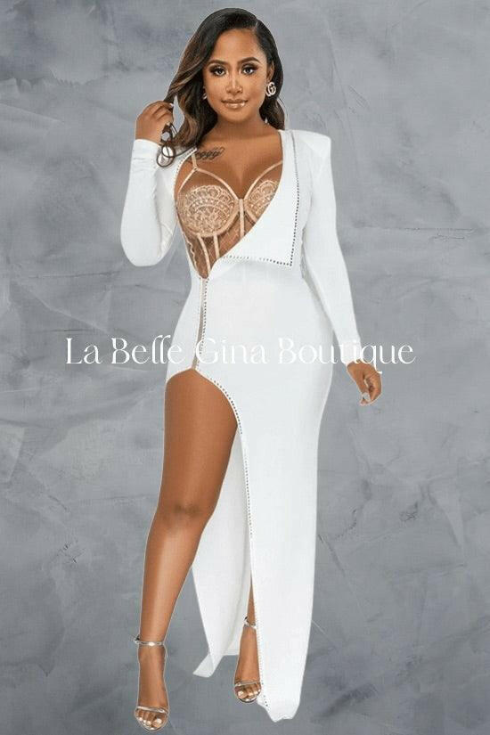 Djoune new sexy irregular long sleeves dress - La Belle Gina Boutique