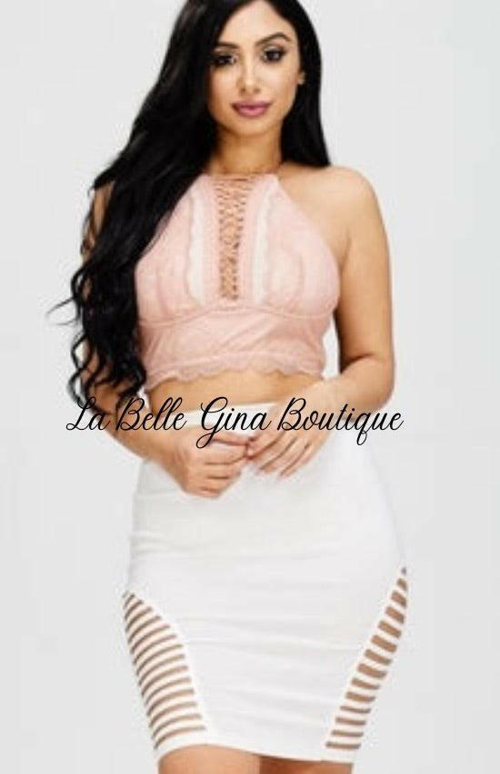 Eddie backless lingerie crop top - La Belle Gina Boutique