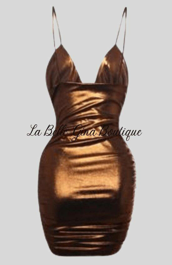 Eddie plonge neck Dutch side mini dress - La Belle Gina Boutique