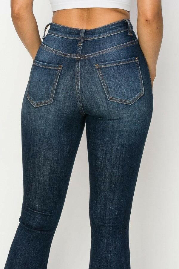 Enit junior flare knee cut denim jeans - La Belle Gina Boutique