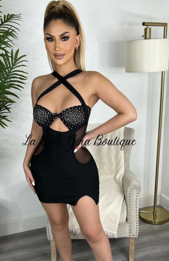 ERNITE fashion sexy sling hot diamond nightclub dress - La Belle Gina Boutique