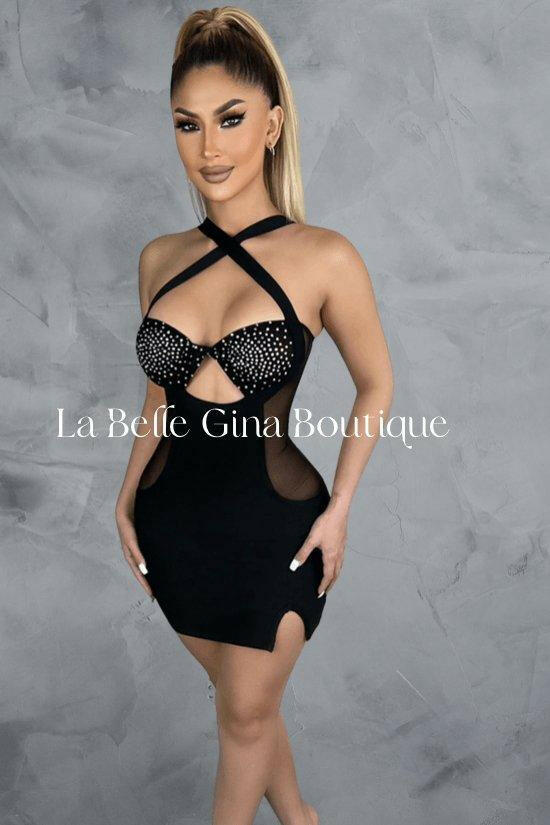 ERNITE fashion sexy sling hot diamond nightclub dress - La Belle Gina Boutique
