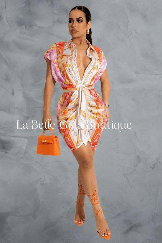 EVE printed fashion dress - La Belle Gina Boutique