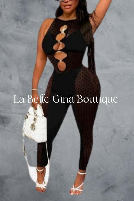 I AM keyhole bodycon cut out jumpsuit - La Belle Gina Boutique