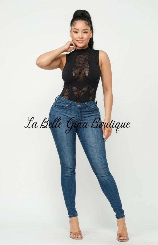 Julie All Over Fishnet Bodysuit-Black - La Belle Gina Boutique