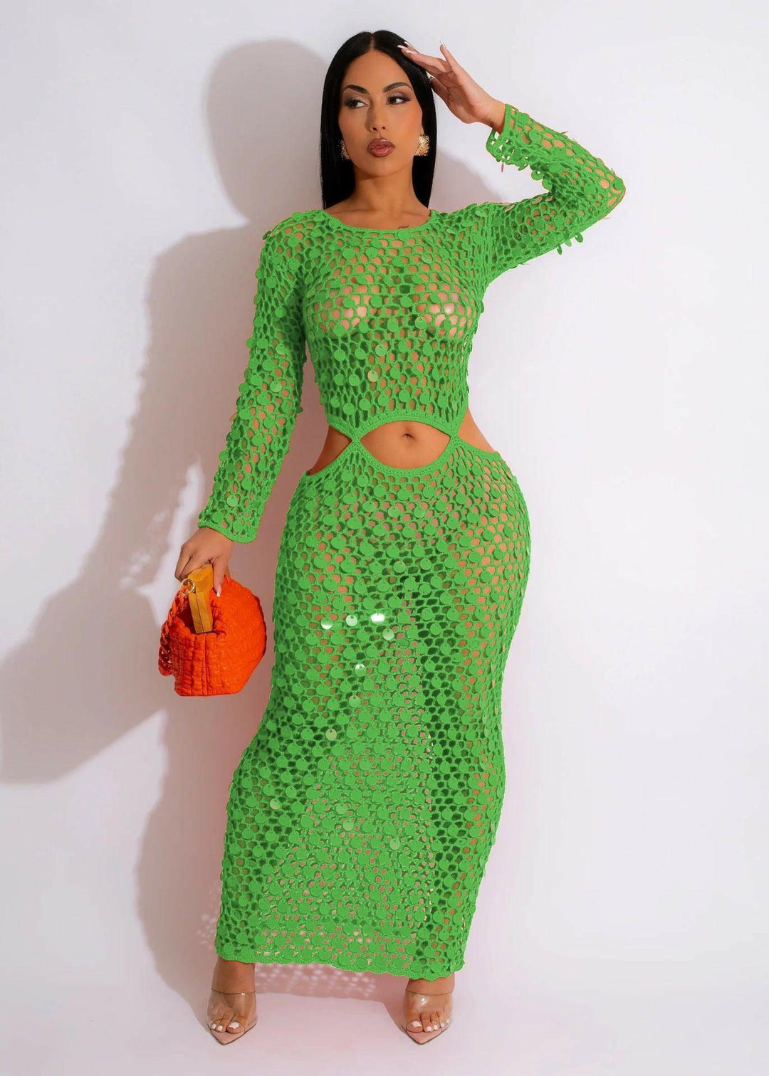 June knitting Casual Cut-Out Sequin Beach Dress-FINAL SALE – La Belle Gina Boutique June knitting Casual Cut-Out Sequin Beach Dress-FINAL SALE – La Belle Gina Boutique