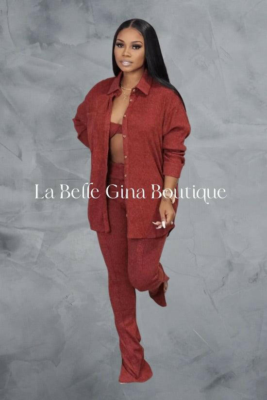 Lia casual three piece set - La Belle Gina Boutique