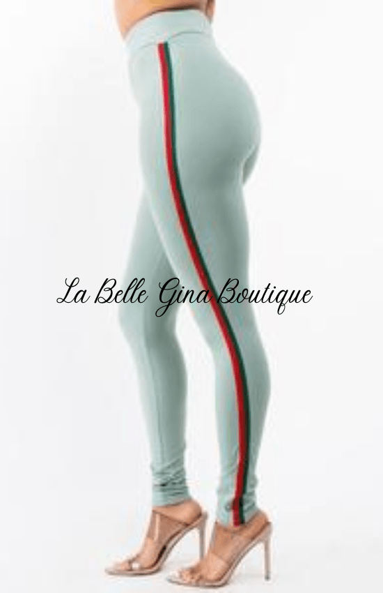 Lia side striped waited leggings. - La Belle Gina Boutique