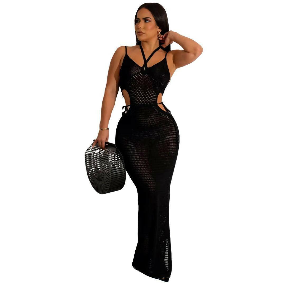 black mesh beach dress Black V Neck Beach Dress & Reviews - Black - Sustainable Beach Dress