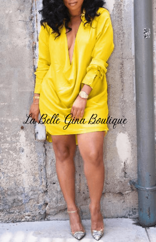 MYA nightclub style low cut deep v sexy dress - La Belle Gina Boutique