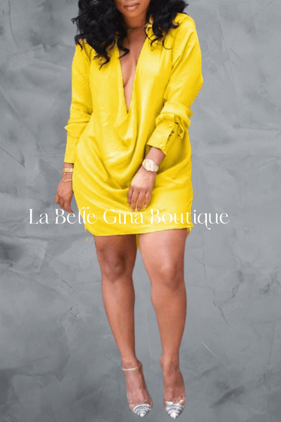 MYA nightclub style low cut deep v sexy dress - La Belle Gina Boutique