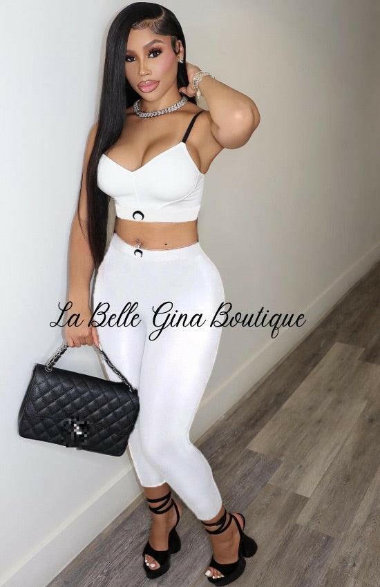 NELLIE crescent print trousers two piece set - La Belle Gina Boutique