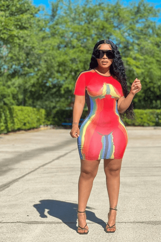 graffiti bodycon dress Graffiti Printing Bodycon Dress
