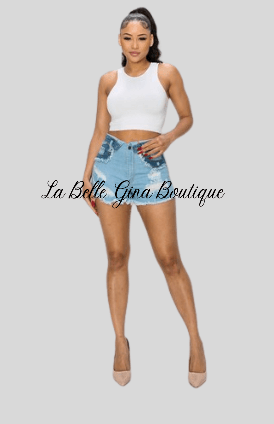 Nita Junior duo blue short jeans - La Belle Gina Boutique