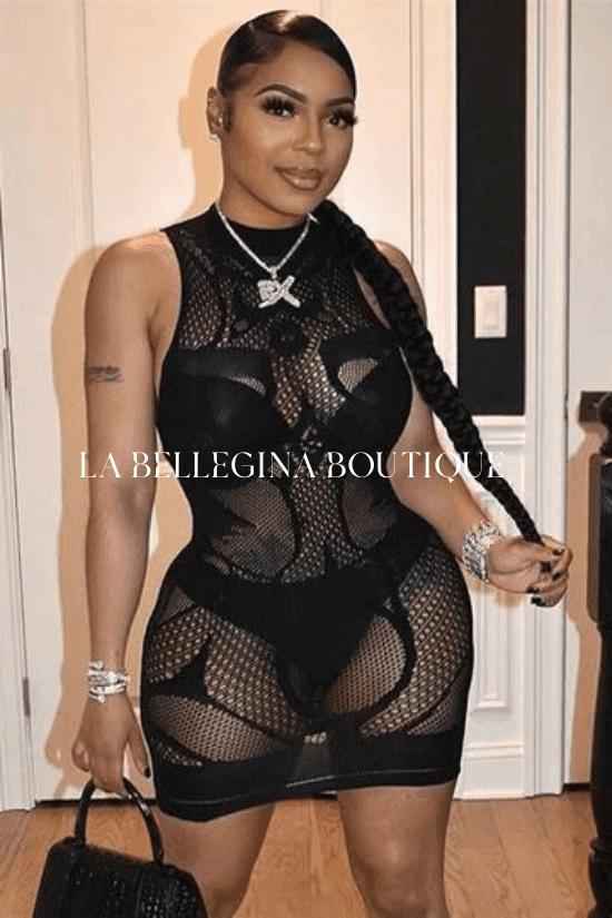 Sandra Mesh see through bodycon mini dress. – La Belle Gina Boutique