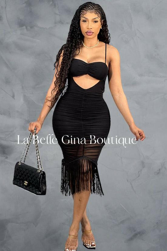 Sara mid-skirt dress - La Belle Gina Boutique