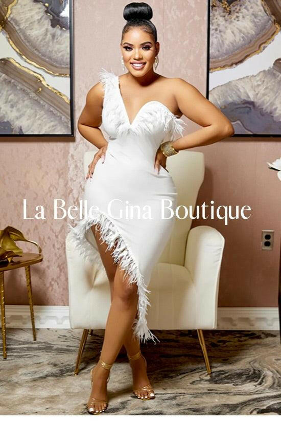 Sara sleeveless mini dress-white - La Belle Gina Boutique