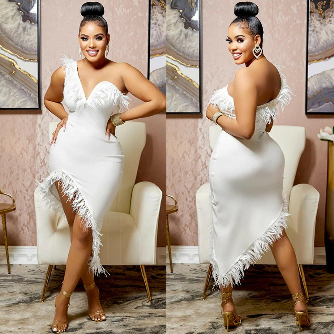 Sara sleeveless mini dress-white - La Belle Gina Boutique