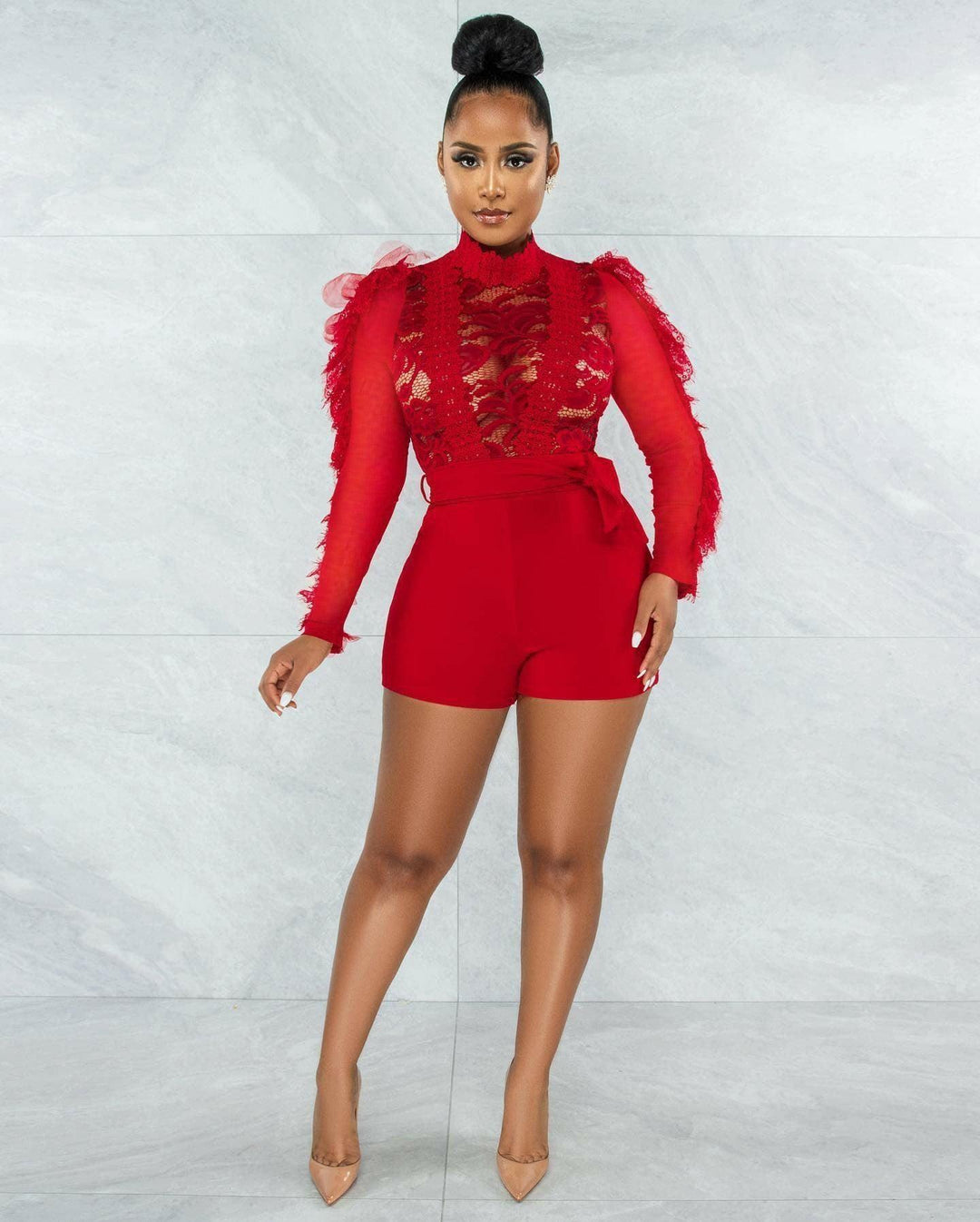Stylish Lace See-Through Romper for Women | Final Sale La Belle Gina Boutique Stylish Lace See-Through Romper for Women | Final Sale La Belle Gina Boutique