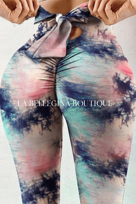 SASHA tight graphic bowknot leggings - La Belle Gina Boutique