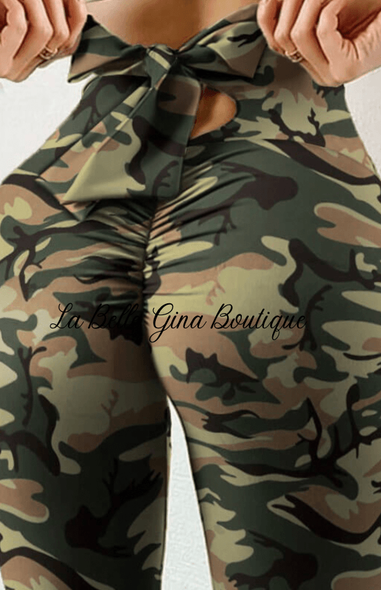 SASHA tight graphic printed bowknot leggings - La Belle Gina Boutique