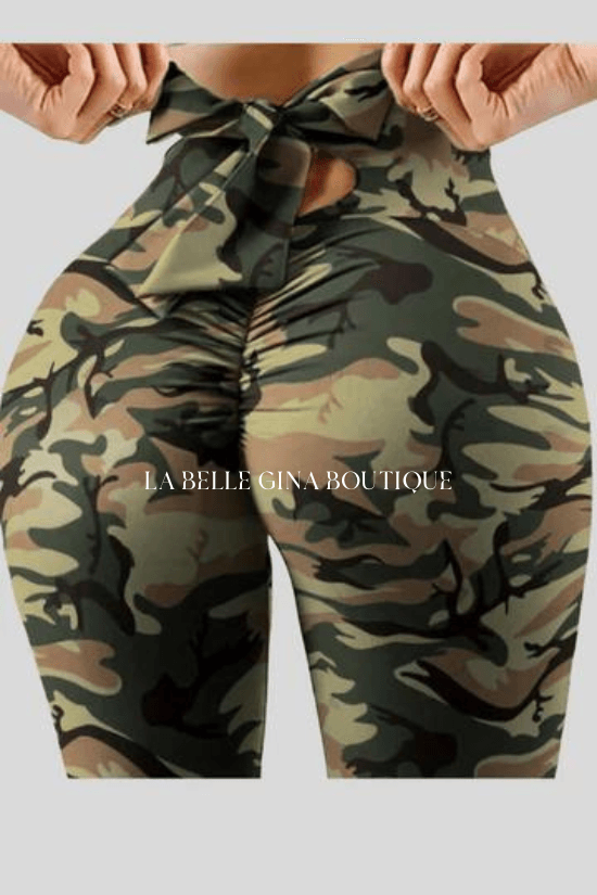SASHA tight graphic printed bowknot leggings - La Belle Gina Boutique