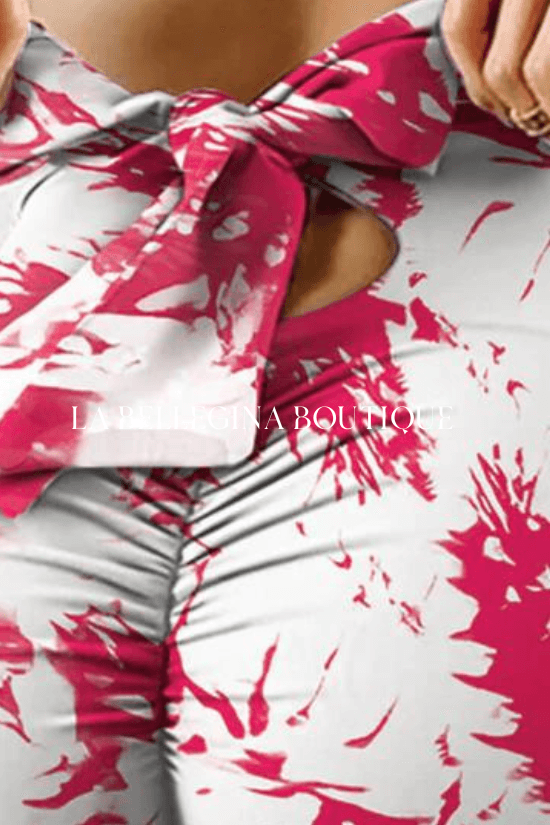 SASHE tight graphic printed bowknot leggings - La Belle Gina Boutique