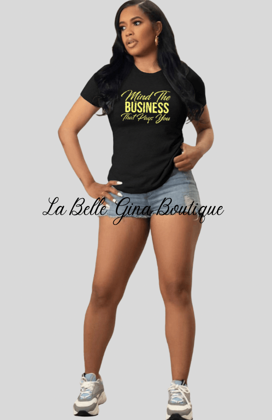 Summer Letter print short sleeve round neck T-shirt - La Belle Gina Boutique