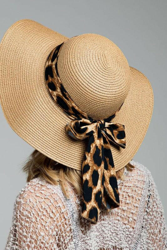 Tropical print Bow Sun Hat - La Belle Gina Boutique